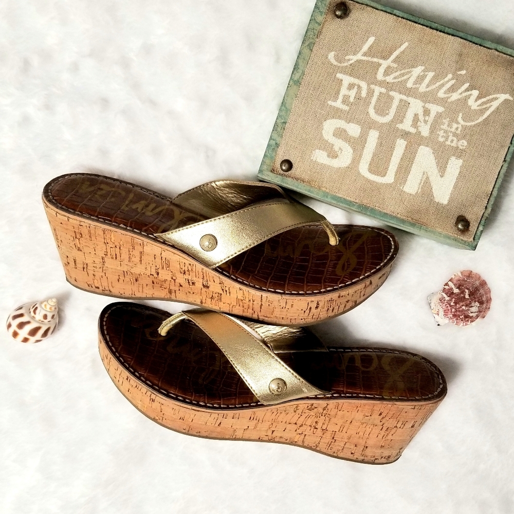 Gold Wedge Sandals